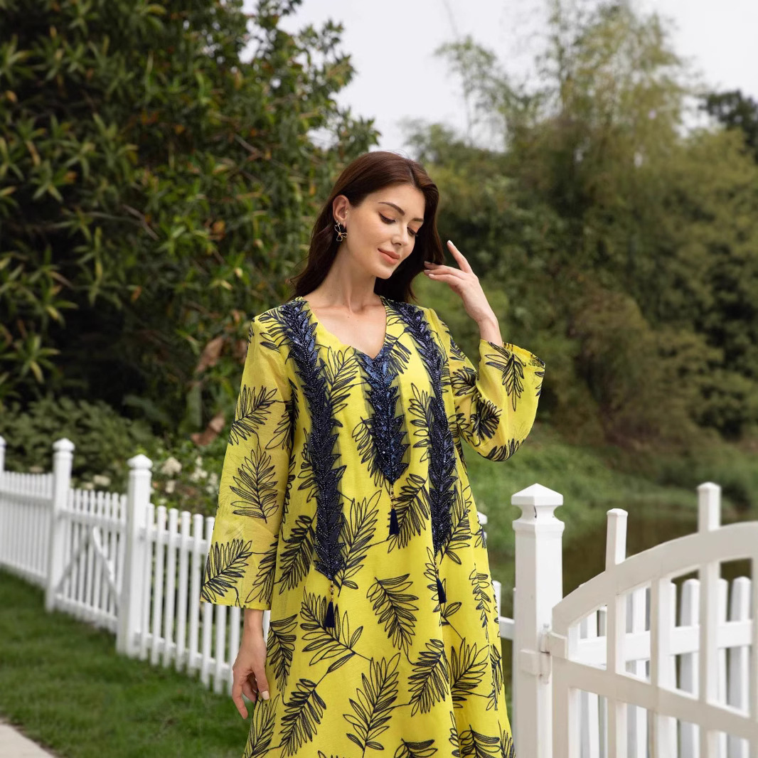 Sw081 Apparel Mesh Embroidered - Embroidery Yellow Dress avaliação e preço