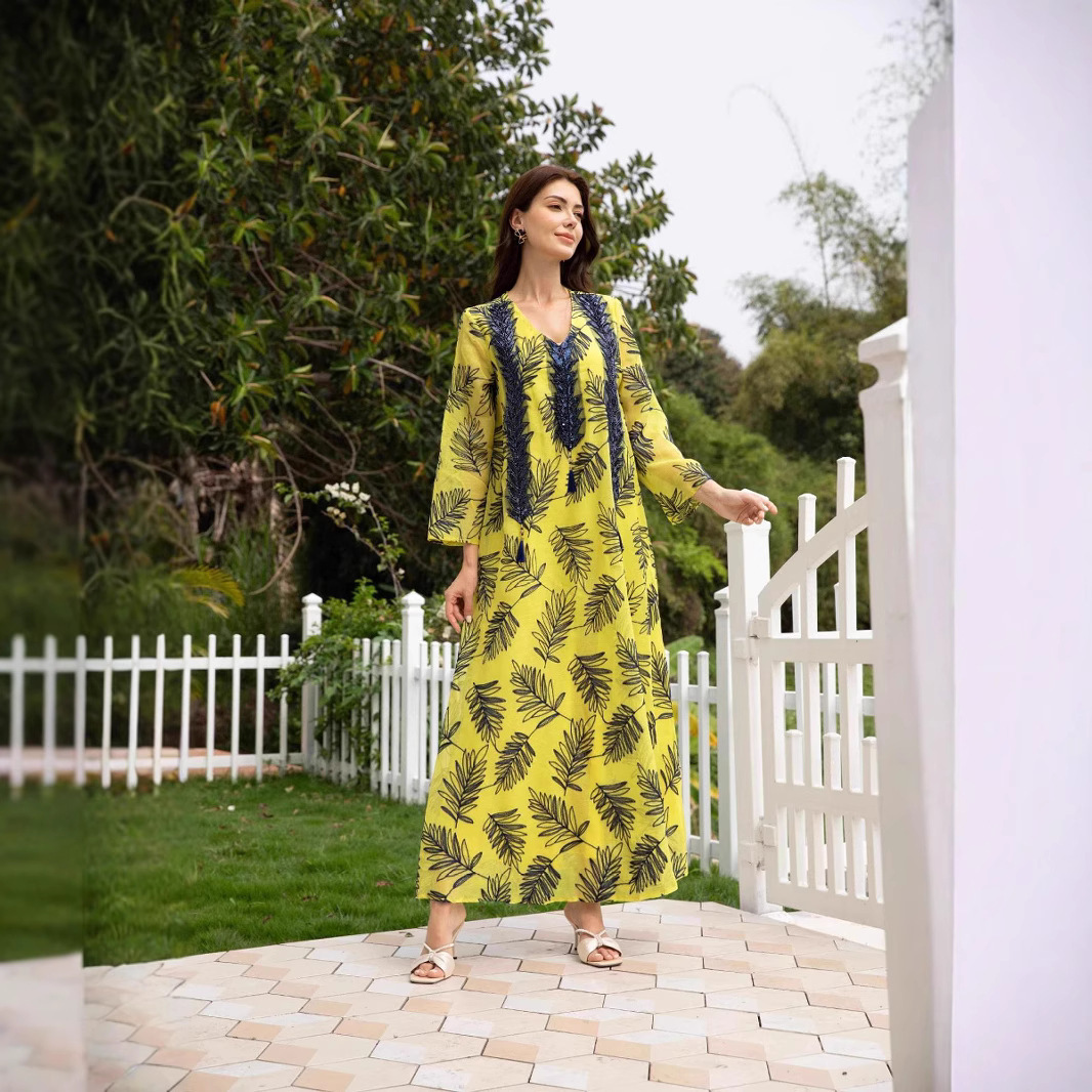 Sw081 Apparel Mesh Embroidered - Embroidery Yellow Dress avaliação e preço