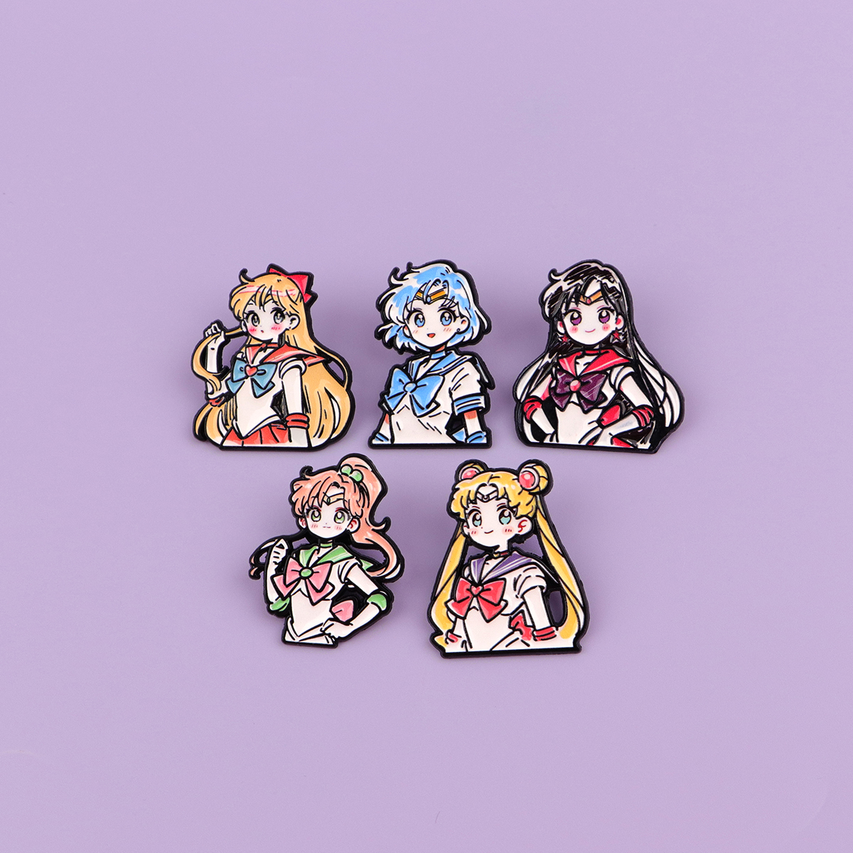 Cute Girls Enamel Pin Manga An - Embroidery Illustration avaliação e preço