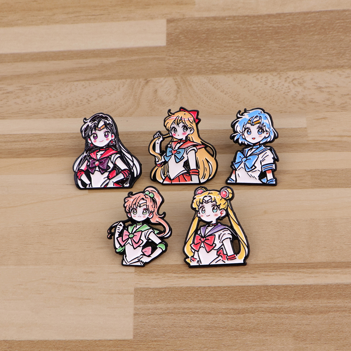 Cute Girls Enamel Pin Manga An - Embroidery Illustration avaliação e preço