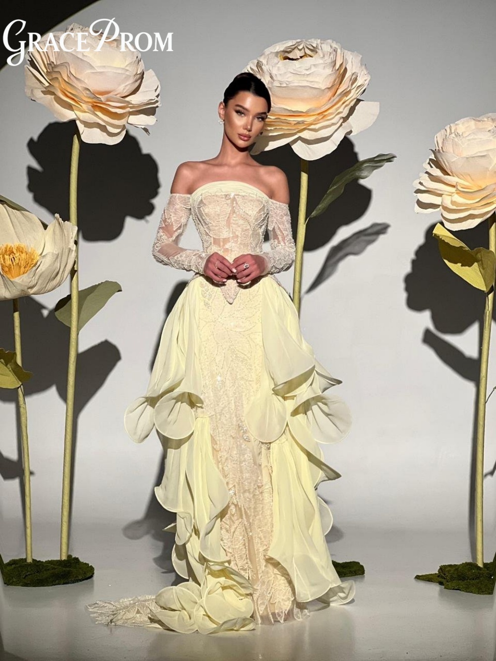 Exquisite Butter Yellow Prom D - Embroidery Yellow Dress avaliação e preço