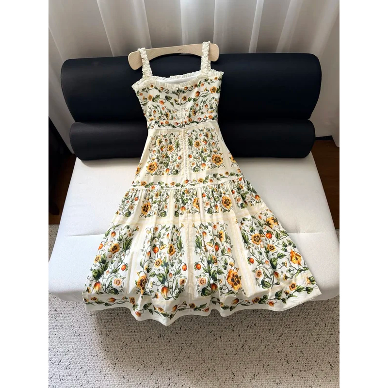 2026 Women Yellow Floral Embro - Embroidery Yellow Dress avaliação e preço
