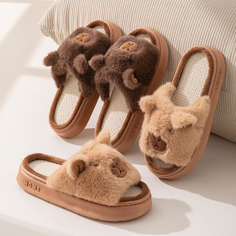 Hemp Cartoon Women's Slippers  - Embroidery Flat Shoes avaliação e preço