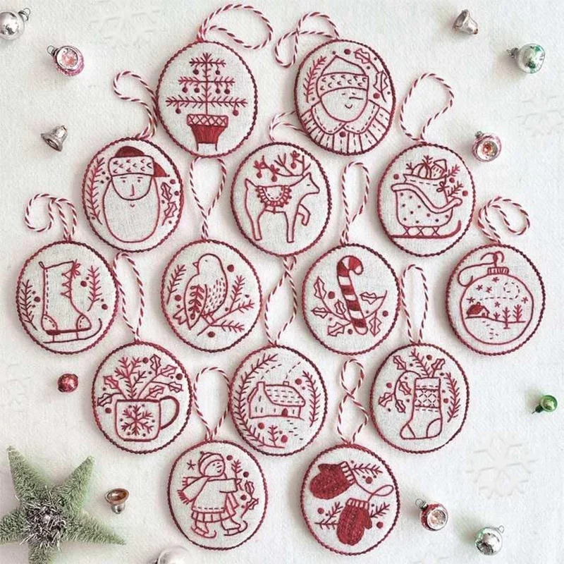 Christmas Embroidery Kit DIY H - Embroidery Xmas Ornaments avaliação e preço