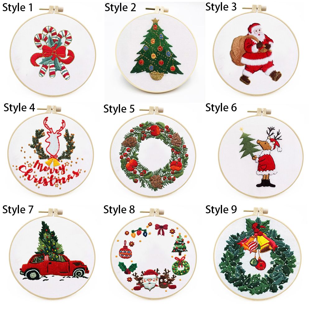 Party Gift Holiday Ornaments D - Embroidery Xmas Ornaments avaliação e preço