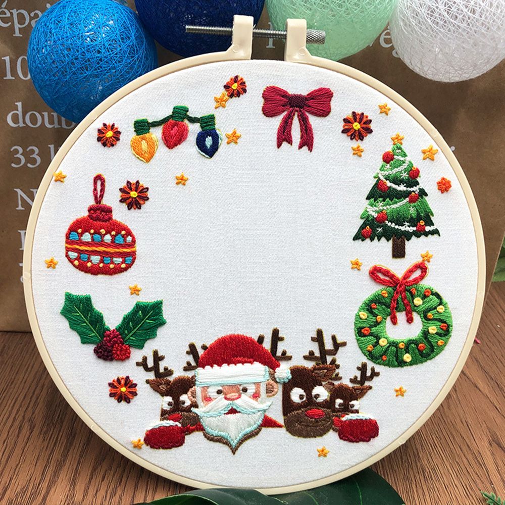 Party Gift Holiday Ornaments D - Embroidery Xmas Ornaments avaliação e preço