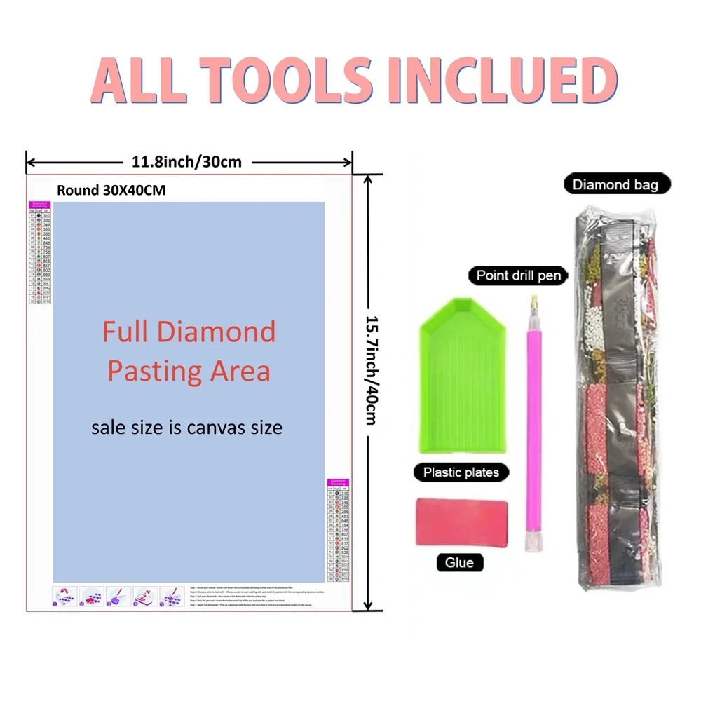 Frameless,5D DIY Diamond Paint - Embroidery Free Pattern avaliação e preço