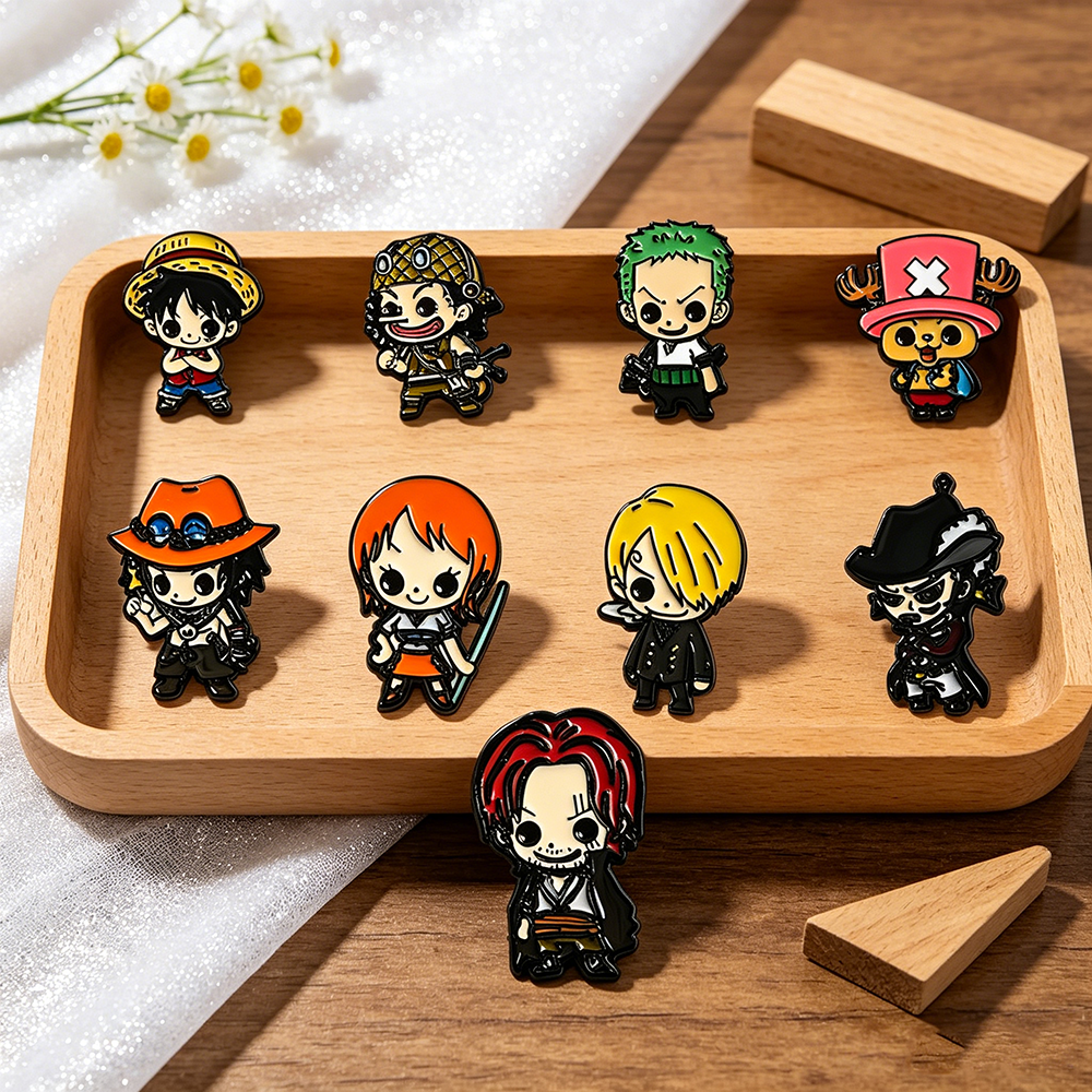 9pcs One Piece Anime Enamel Pi - Embroidery Tulle avaliação e preço
