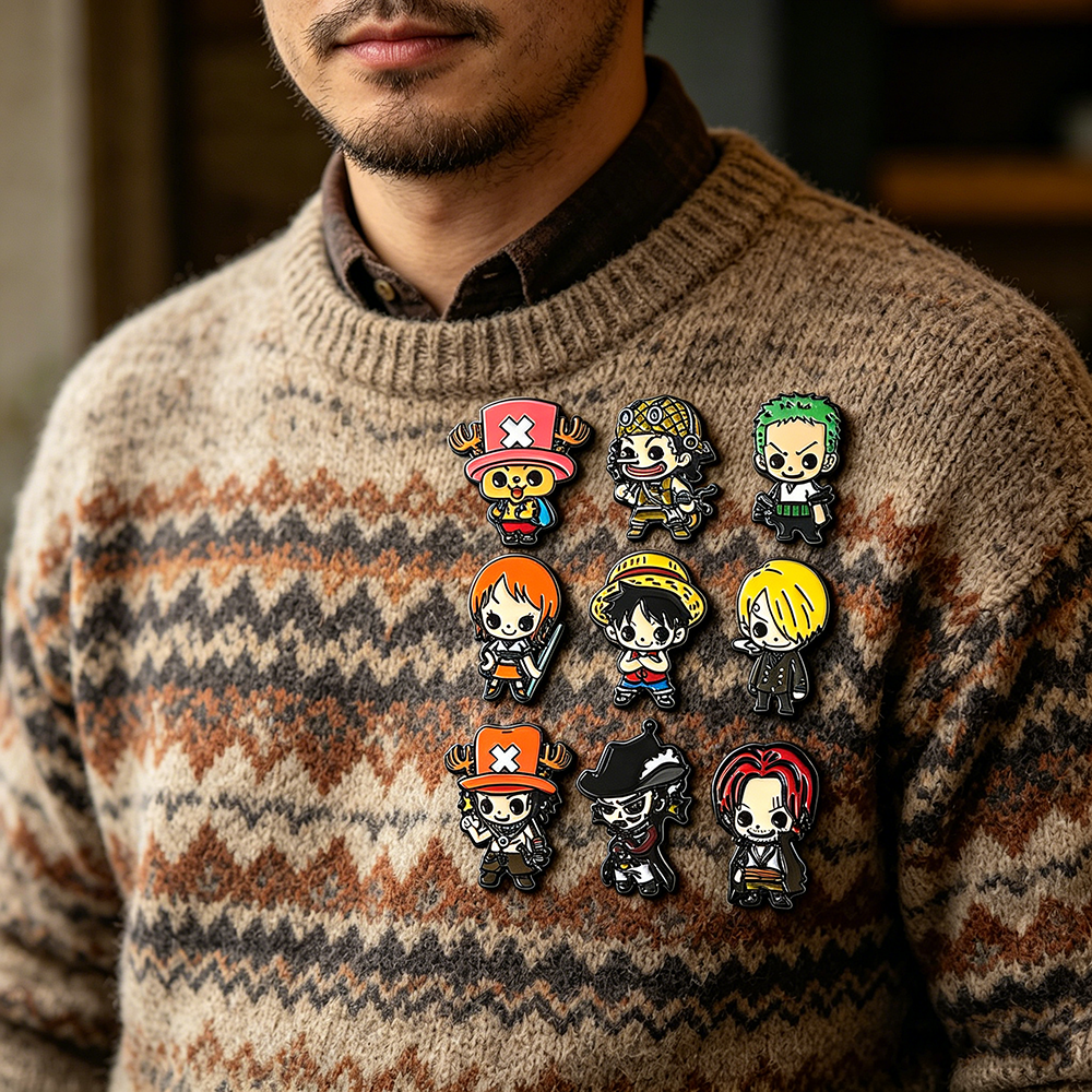 9pcs One Piece Anime Enamel Pi - Embroidery Tulle avaliação e preço