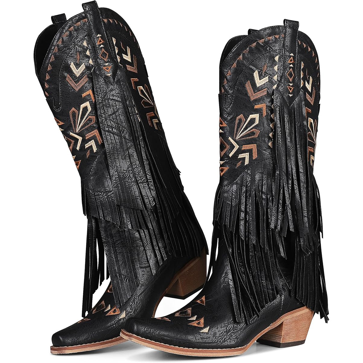 Women's Mid-calf Boots Retro W - Embroidery Design avaliação e preço