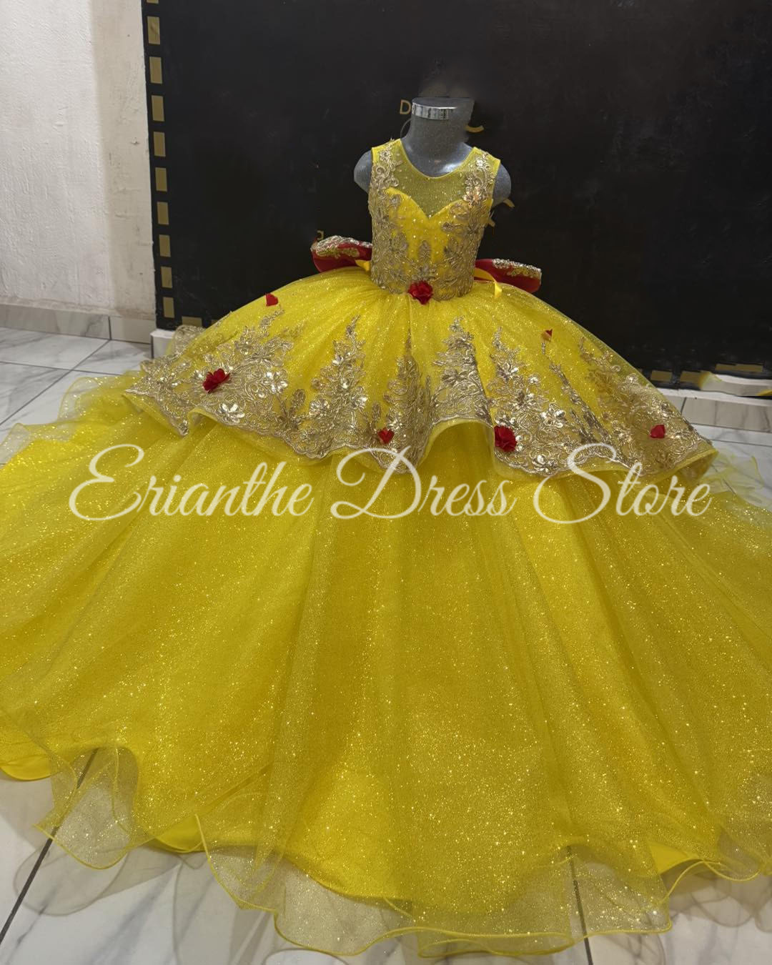 Yellow Flower Girl Dress For W - Embroidery Yellow Dress avaliação e preço