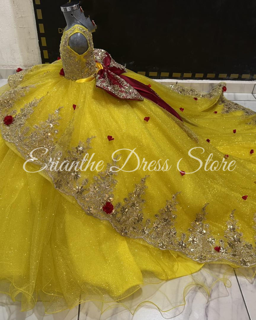 Yellow Flower Girl Dress For W - Embroidery Yellow Dress avaliação e preço
