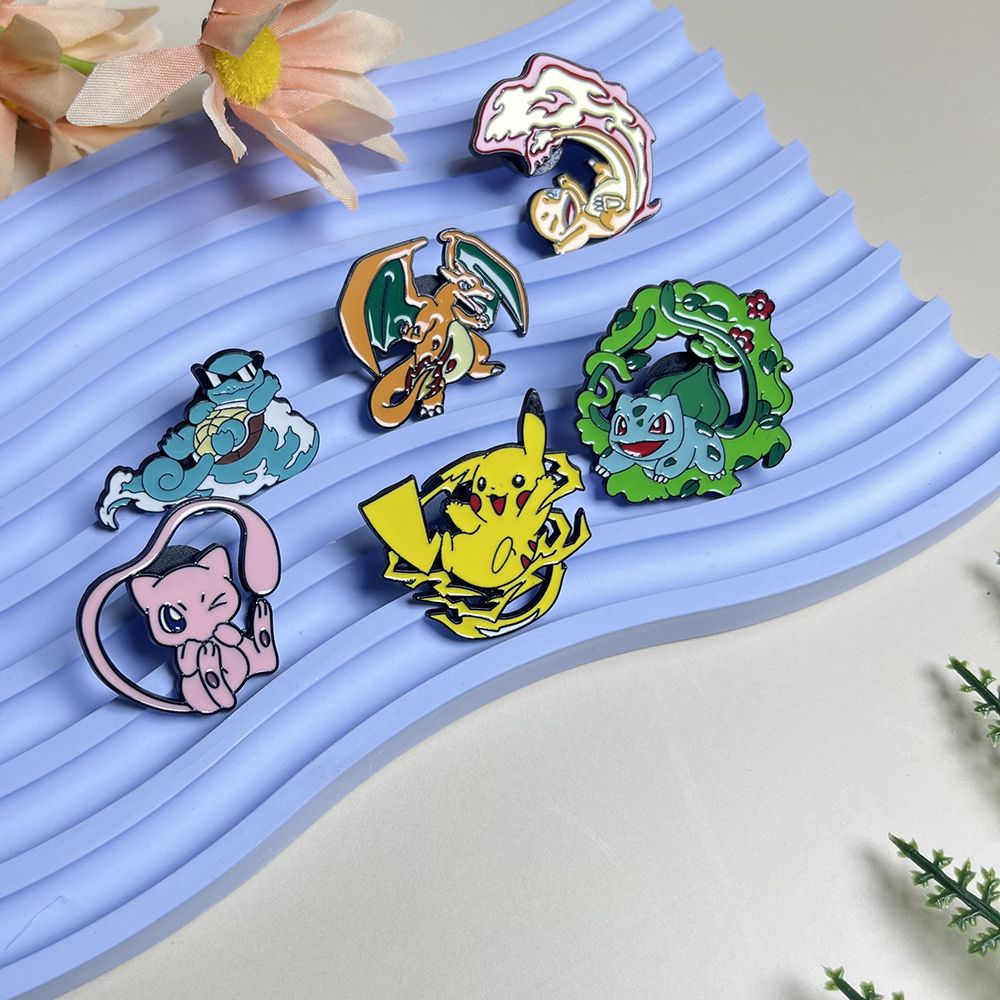 6pcs Anime Pins Set Pokemon En - Embroidery Tulle avaliação e preço