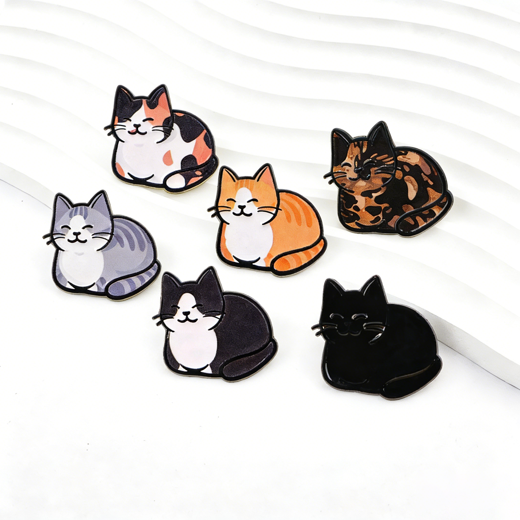 Cute Cats Enamel Pins Black Ca - Embroidery Illustration avaliação e preço