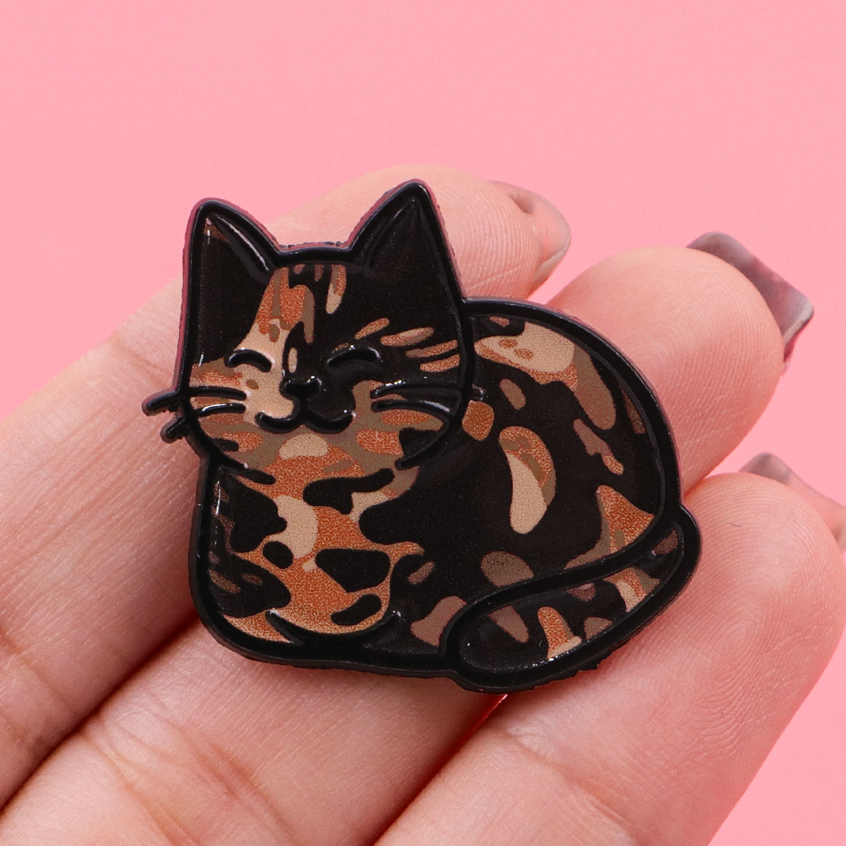 Cute Cats Enamel Pins Black Ca - Embroidery Illustration avaliação e preço