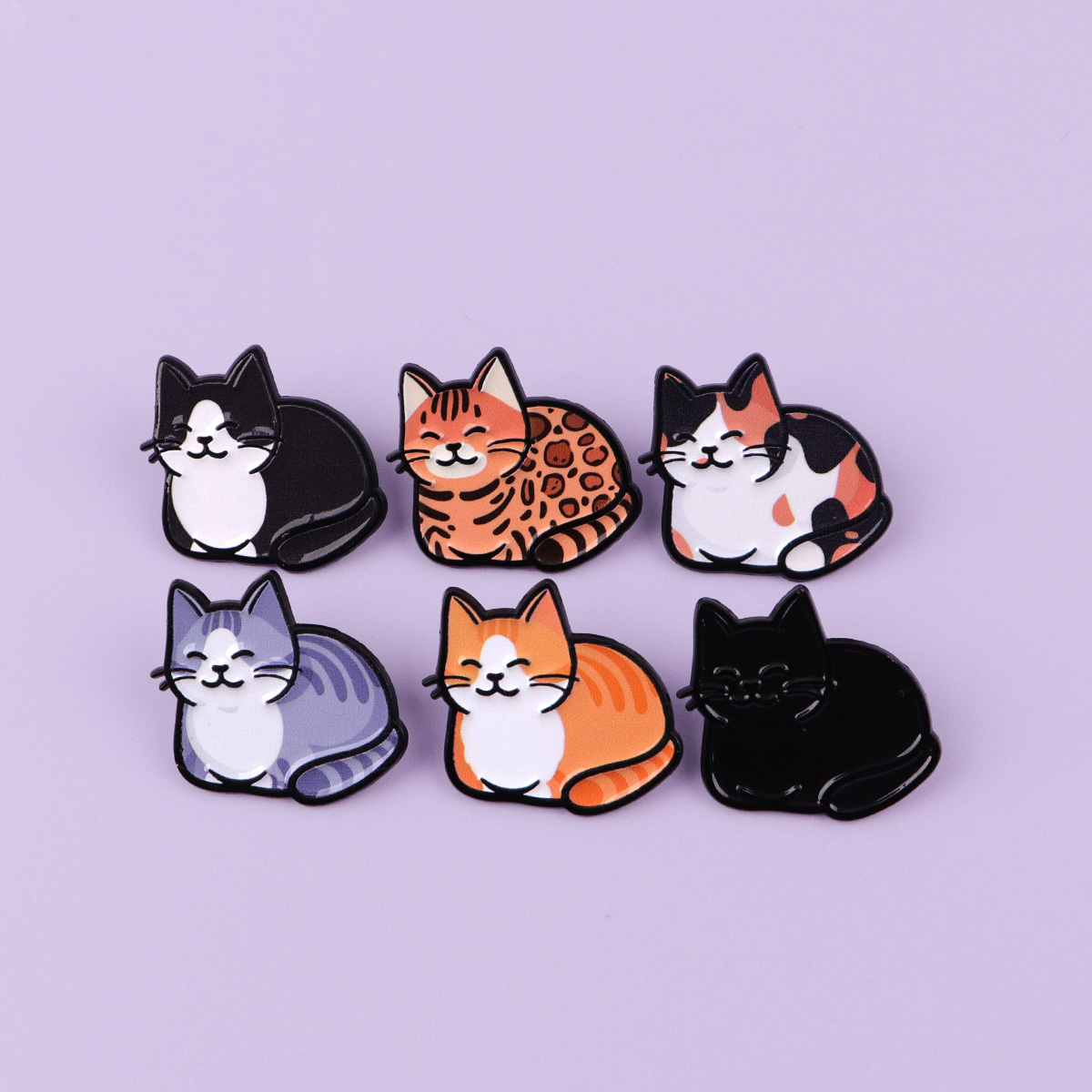 Cute Cats Enamel Pins Black Ca - Embroidery Illustration avaliação e preço